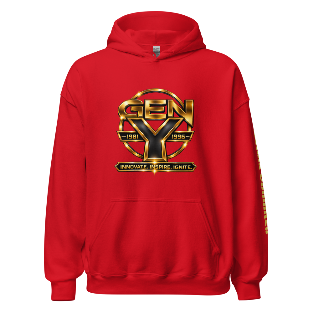 Ellima Unlimited Gen Y Gold Logo Unisex Heavy Blend Hoodie | Gildan 18500