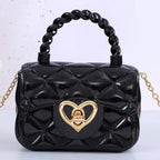 Fashion Kids PU Leather Crossbody Bags Girls Heart Shoulder Bags Children Mini Coin Purses Jelly Bag Kids Handbag Gifts