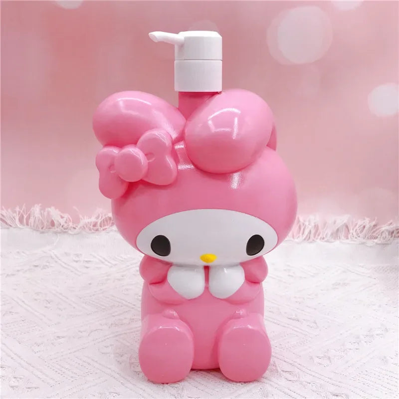 Sanrio Hello Kitty Bottle Liquid Soap Travel Dispenser Bottle Large Capacity Empty Press Type Shampoo Body Wash Lotion Container
