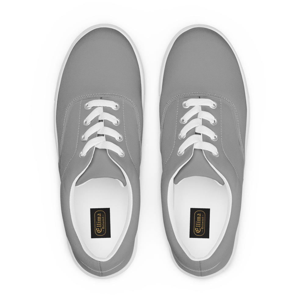 Men's Gray Lace-Up Canvas Shoes