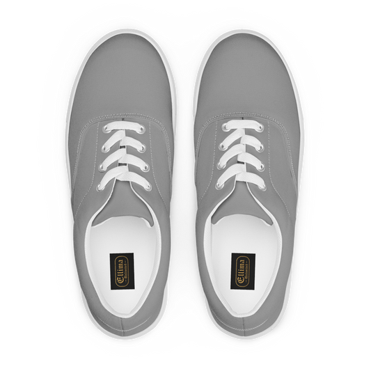 Men's Gray Lace-Up Canvas Shoes