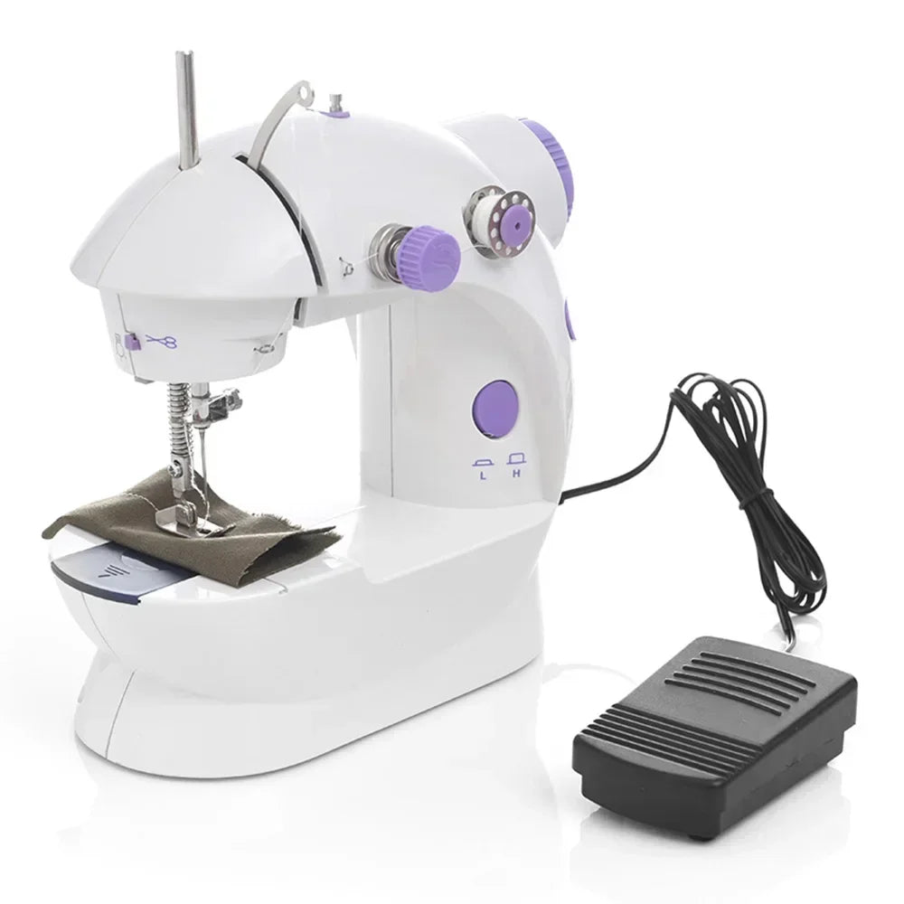 Ultra-Portable Dual-Speed Sewing Machine with LED Light & Foot Pedal | Easy-Use Home Stitching Kit for Beginners