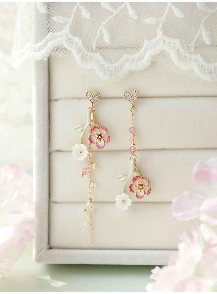 Cherry Blossom Clip-On Earrings with Sweet Design