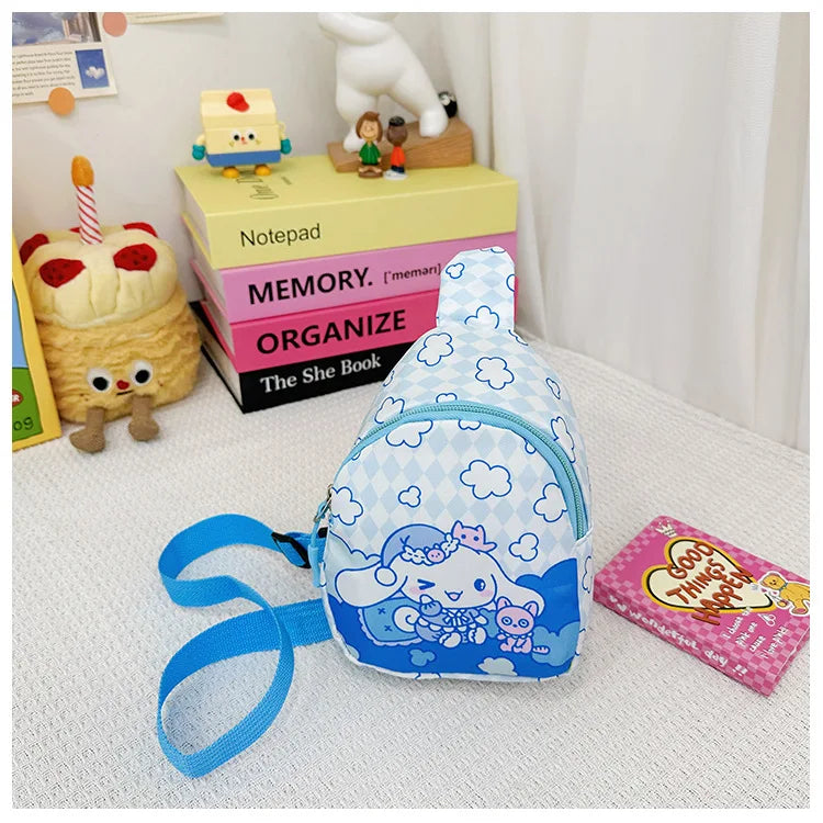 Sanrios Shoulder Bag Girls Hello Kitty Kuromi Cinnamoroll Crossbody Bags Outdoor Sport Travel Chest Pack Mini Coin Purse Gift