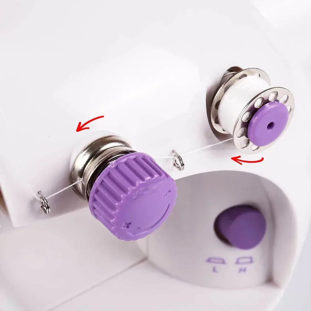 Ultra-Portable Dual-Speed Sewing Machine with LED Light & Foot Pedal | Easy-Use Home Stitching Kit for Beginners