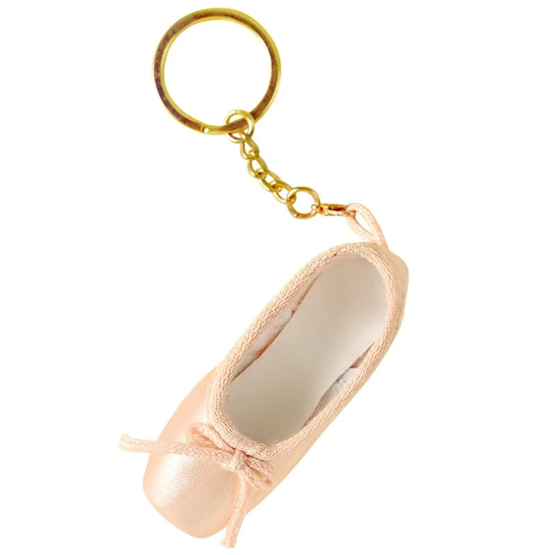 31BB Delicate Satin Pointe Shoes Keyring Mini Ballet Accessories Cute Keychain Charm Chain Bag Pendant for Dance Enthusiasts