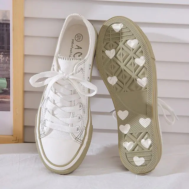 Women's Fashion Canvas Shoes in Candy Orange & White