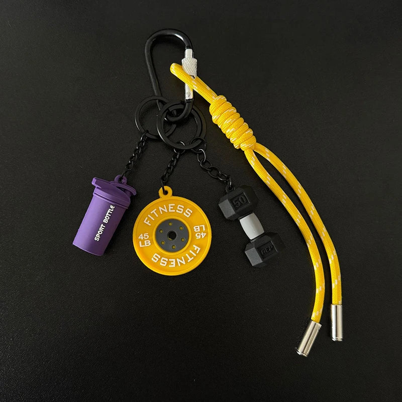 3D Kettlebell Keychain Fitness Enthusiasts PVC Sports keychain Car Keychain Creative Accessories