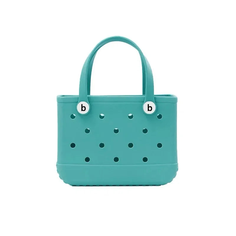 Mini Beach Bag EVA Rubber Waterproof Pool Fashion Outdoor Shoulder Storage Basket Travel Handbag Female Tote Jelly Bogg Bag
