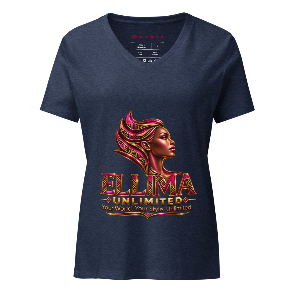 Ellima Unlimited Logo'd Women's Relaxed V-Neck T-Shirt | Bella Canvas 6405CVC
