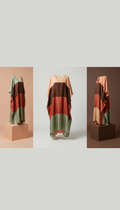 Silk Color-Blocked Caftan