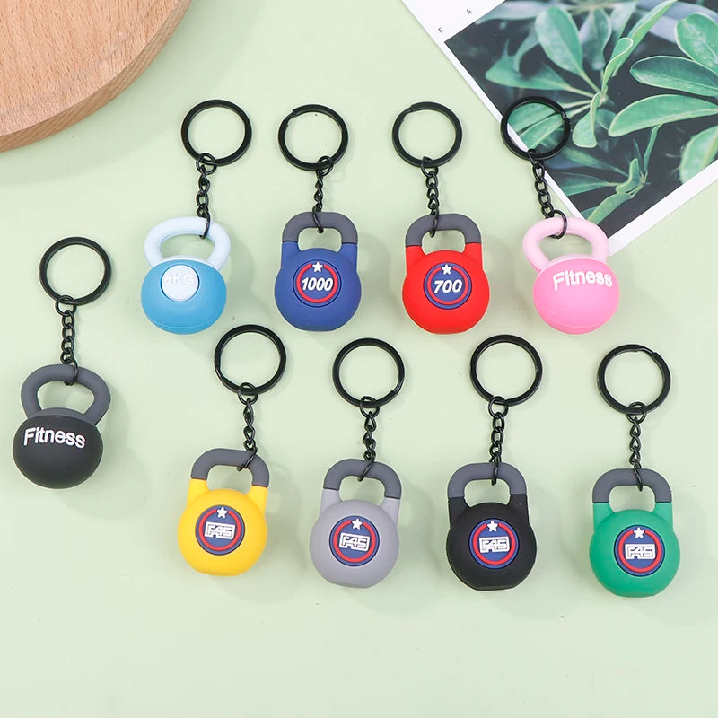 3D Kettlebell Keychain Fitness Enthusiasts PVC Sports keychain Car Keychain Creative Accessories