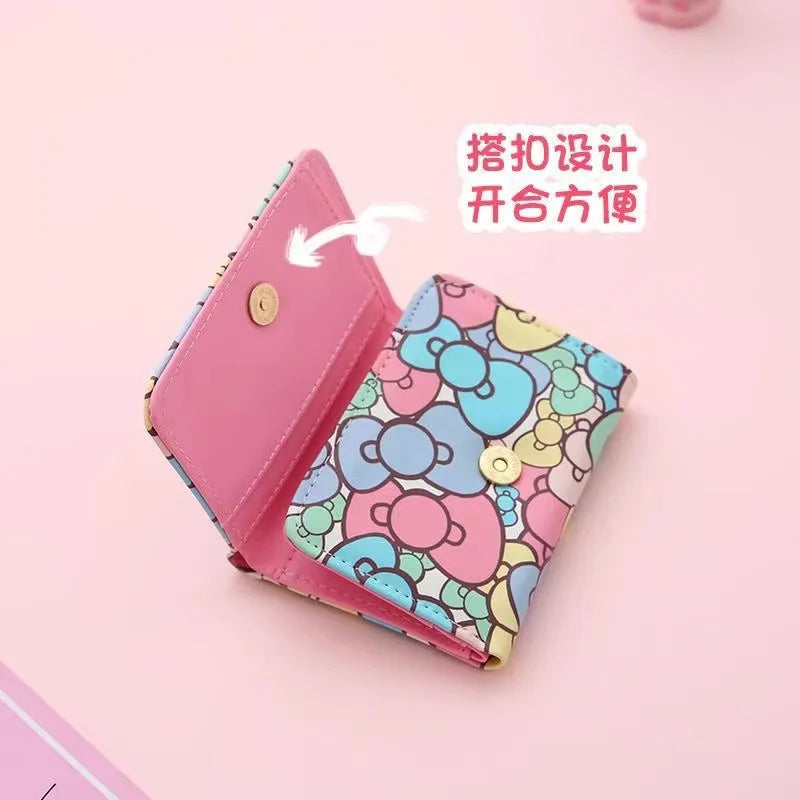 Hello Kitty Wallets for Women Sanrios Cute Coin Purse Girls ID Card Holder Bags Travel Shopping Pocketbook Fashion Billfold Gift
