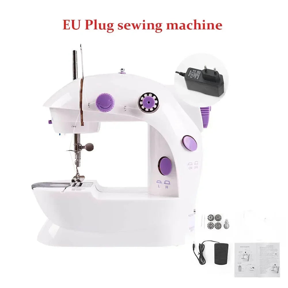 Ultra-Portable Dual-Speed Sewing Machine with LED Light & Foot Pedal | Easy-Use Home Stitching Kit for Beginners