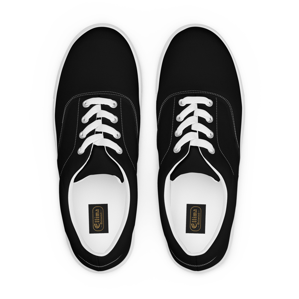 Men's Black Lace-Up Canvas Shoes