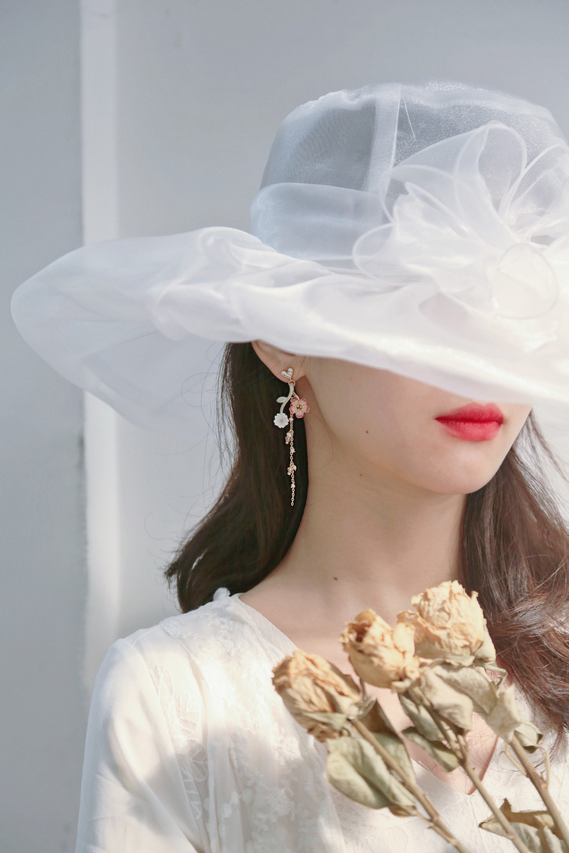 Cherry Blossom Clip-On Earrings with Sweet Design