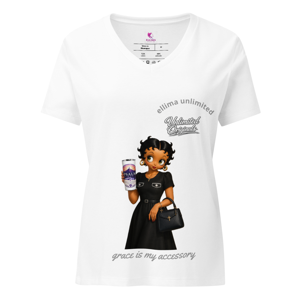 Women's Relaxed V-Neck T-Shirt | Bella Canvas 6405CVC