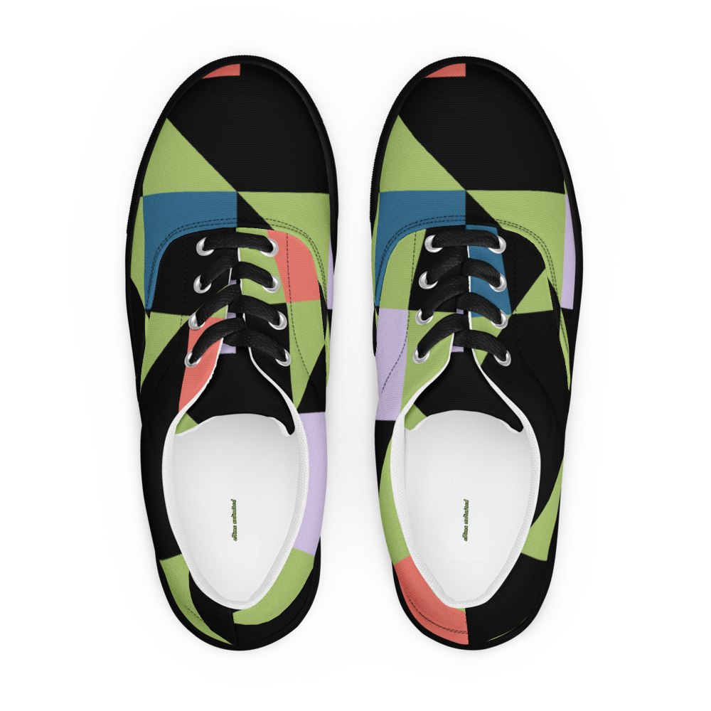Geometric Women's Lace-Up Canvas Shoes