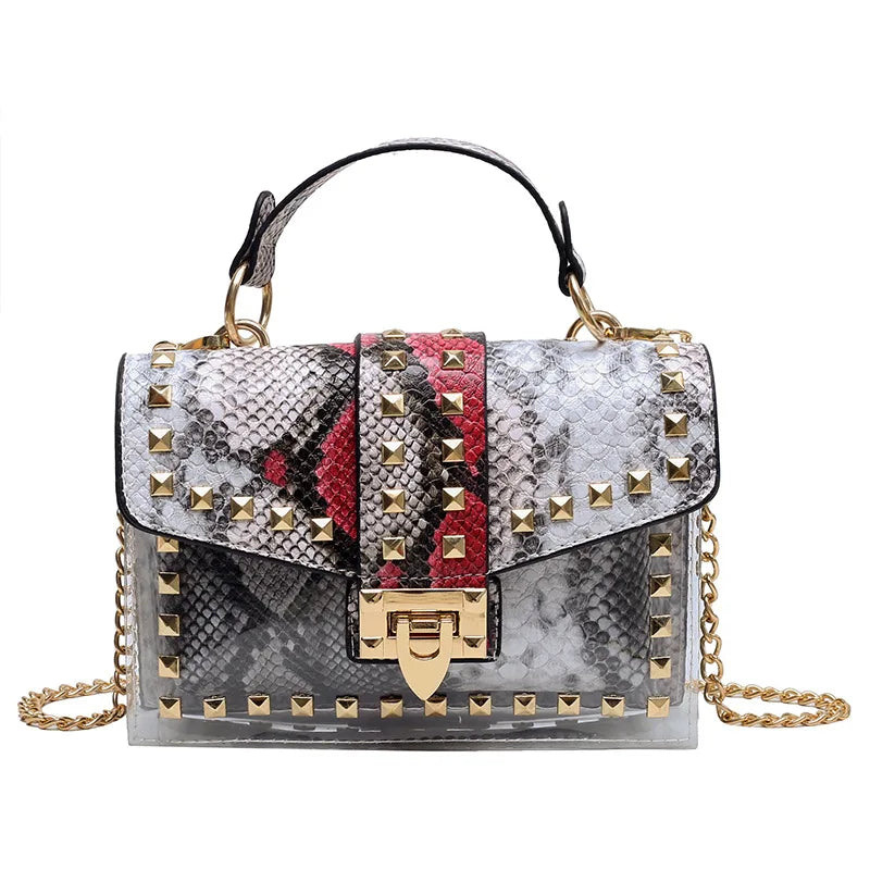 Fashion Shoulder Bag for Ladies High Quality Women Studded Graffiti Crossbody Bags Female Luxury Designer Summer Handbags