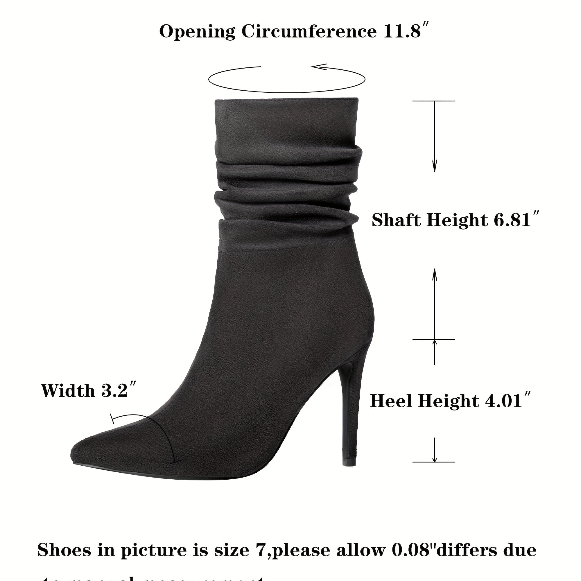 Women's Plain Fashionable Mid-Calf Boots with Zipper for Comfort and Casual Wear, Round Toe in the Middle of Calf