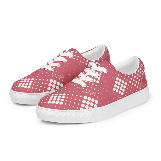 Blush Pink Women's Lace-Up Canvas Shoes