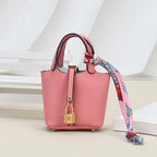 Mini Bag Pendant Car Interior Rearview Mirror Decoration High-End Leather Headphone Bag Coin Purse Multifunctional Keychain