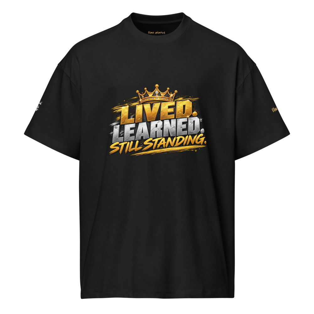 Ellima Unlimited "Lived Learned" Men's Box Tee | Cotton Heritage MC1087