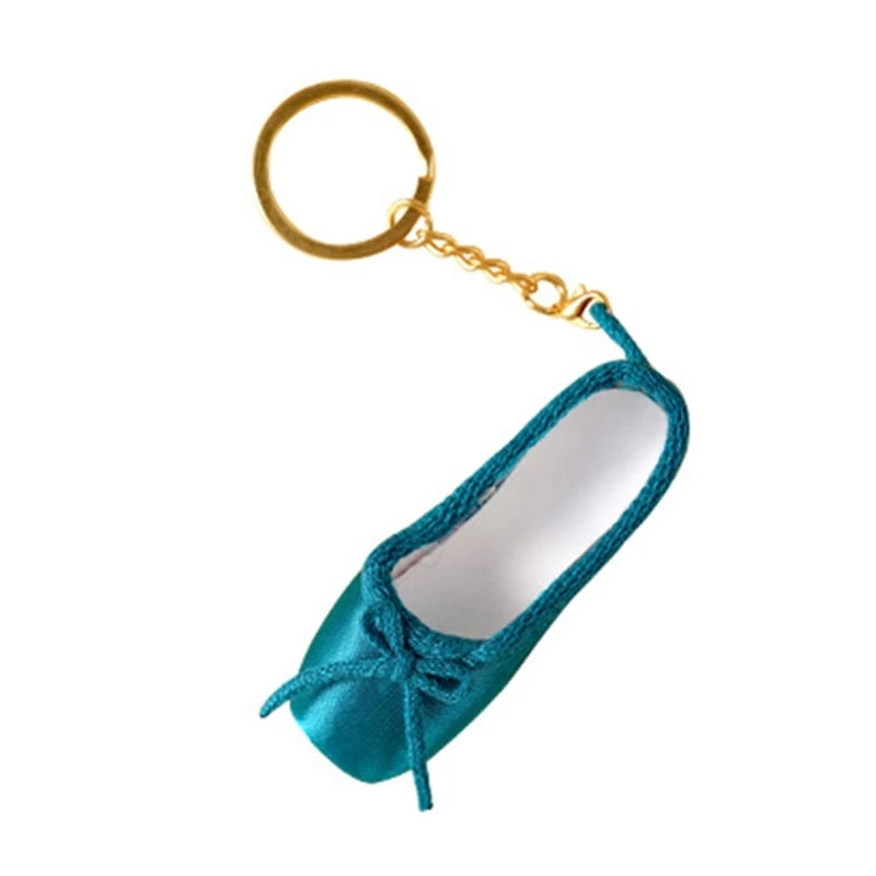 31BB Delicate Satin Pointe Shoes Keyring Mini Ballet Accessories Cute Keychain Charm Chain Bag Pendant for Dance Enthusiasts