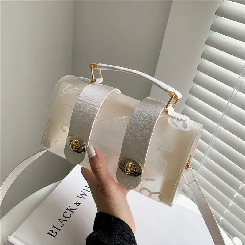 New Women Shoulder Bag PVC Transparent Graffiti Messenger Female Bag Small Designer Handbag Purse Crossbody Bags For Women