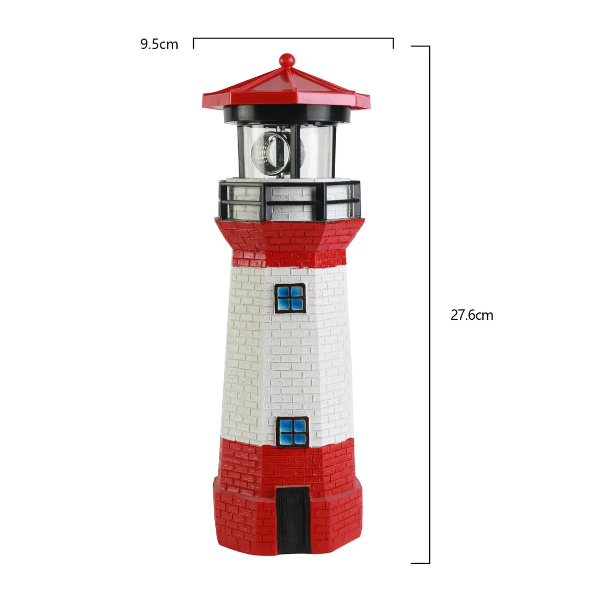 Solar Lighthouse 360 Degree Rotating Light, Waterproof LED Solar Lights, Courtyard Fence, Garden, Statue Lights, Lawn Decoration