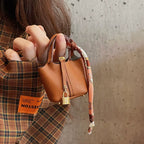 Mini Bag Pendant Car Interior Rearview Mirror Decoration High-End Leather Headphone Bag Coin Purse Multifunctional Keychain