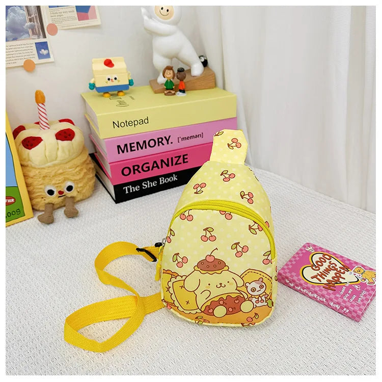 Sanrios Shoulder Bag Girls Hello Kitty Kuromi Cinnamoroll Crossbody Bags Outdoor Sport Travel Chest Pack Mini Coin Purse Gift
