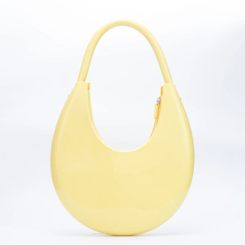 Fashion Silica Gel Jelly Crescent Bags For Women Luxury Designer Handbags Purses 2024 New In Top Handle Small Underarm Shoulder