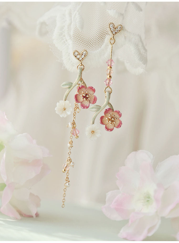Cherry Blossom Clip-On Earrings with Sweet Design