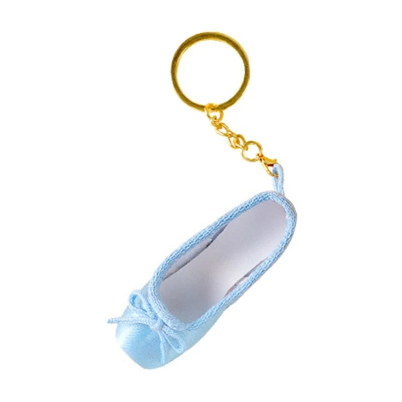 31BB Delicate Satin Pointe Shoes Keyring Mini Ballet Accessories Cute Keychain Charm Chain Bag Pendant for Dance Enthusiasts