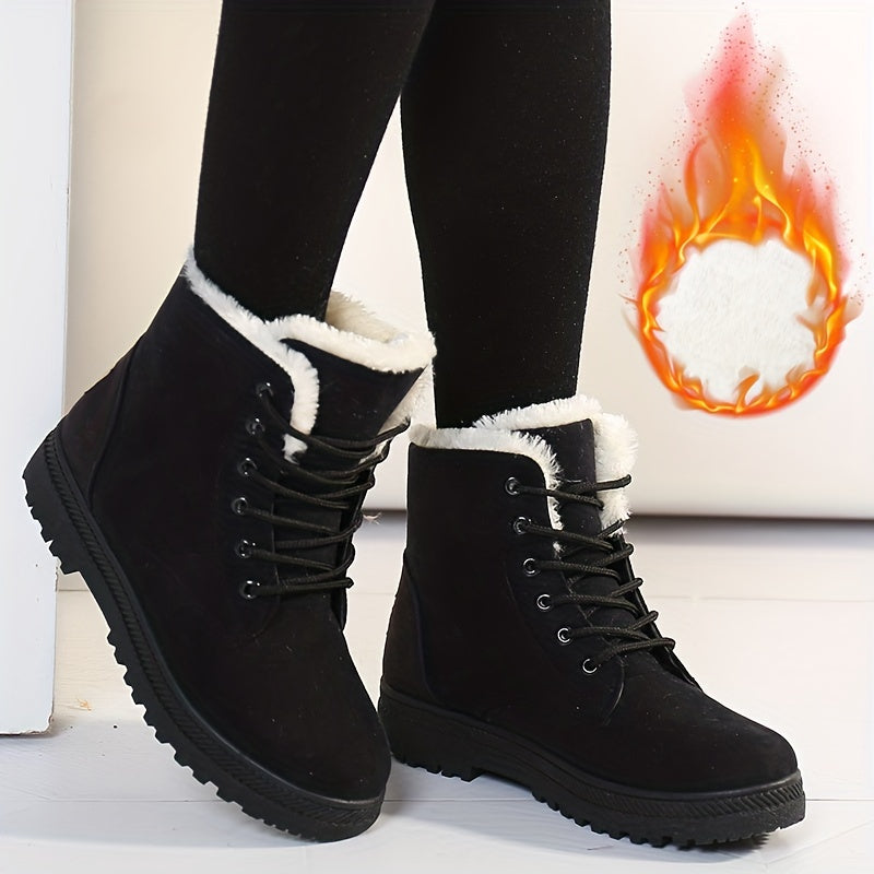 Women'S Winter Boots - Slip-Resistant PU Sole, Lace-Up Closure, Cushioned Insole - Cold Weather Boots for Everyday & Formal Outfits - Extended Sizes Up to US Women'S 44 (EU 43) - Boots for Winter Adventures, Y Terrain Footwea