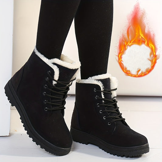 Women'S Winter Boots - Slip-Resistant PU Sole, Lace-Up Closure, Cushioned Insole - Cold Weather Boots for Everyday & Formal Outfits - Extended Sizes Up to US Women'S 44 (EU 43) - Boots for Winter Adventures, Y Terrain Footwea