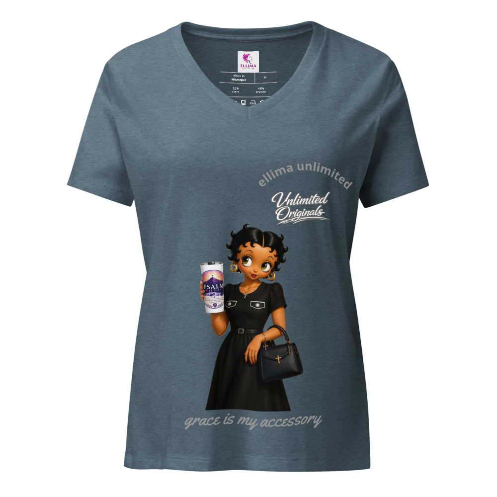 Women's Relaxed V-Neck T-Shirt | Bella Canvas 6405CVC