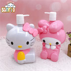Sanrio Hello Kitty Bottle Liquid Soap Travel Dispenser Bottle Large Capacity Empty Press Type Shampoo Body Wash Lotion Container