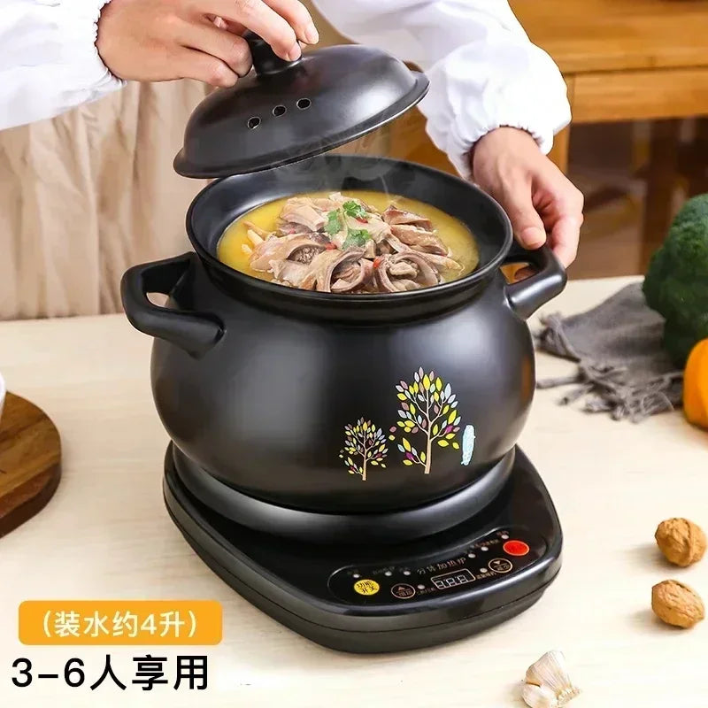 Electric Slow Cooker Automatic Saucepan Casserole Stew Pot Home Plug-in Cuisine Intelligente Ceramic Crock Pot Electric Cocina