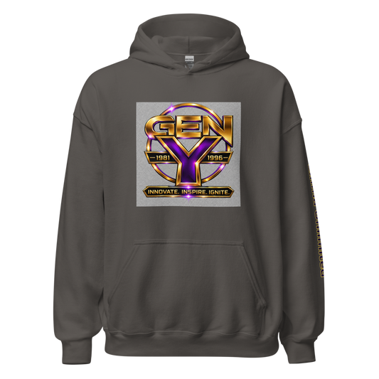Ellima Unlimited Gen Y Purple Logo Unisex Heavy Blend Hoodie | Gildan 18500