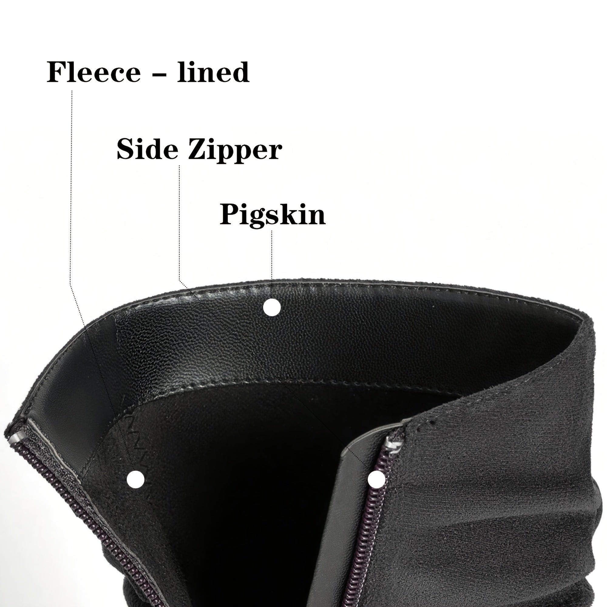 Women's Plain Fashionable Mid-Calf Boots with Zipper for Comfort and Casual Wear, Round Toe in the Middle of Calf