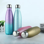 Shiny Gold Stainless Steel Insulated Sports Bottle