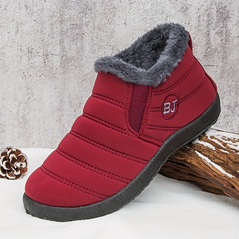 [High Quality Winter Boots] High Quality Women's Winter Boots - Slip-On Ankle Snow Boots with Fleece