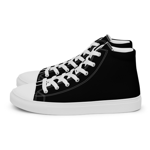 Black Men's High Top Canvas Shoes
