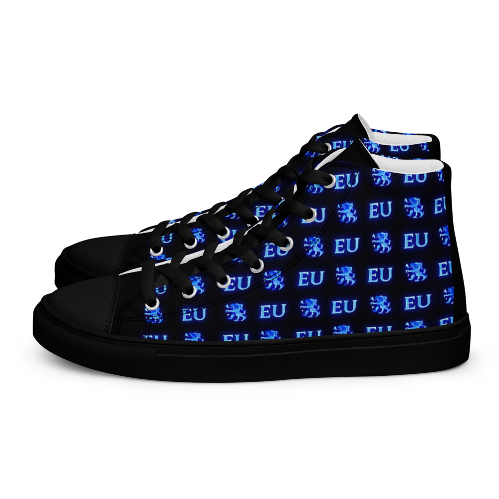 EU Royal Blue Women's High Top Canvas Shoes