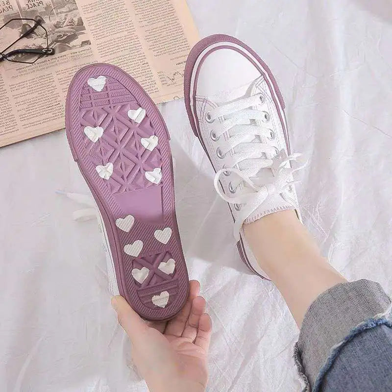 Women's Fashion Canvas Shoes in Candy Orange & White