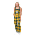 FOCO Green Bay Packers NFL Womens Plaid Bib Overalls - XL