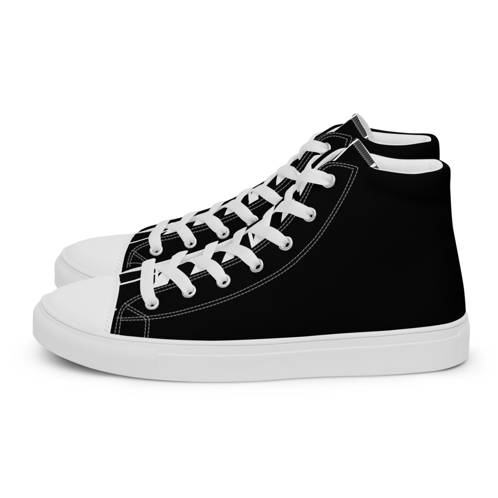 Black Men's High Top Canvas Shoes