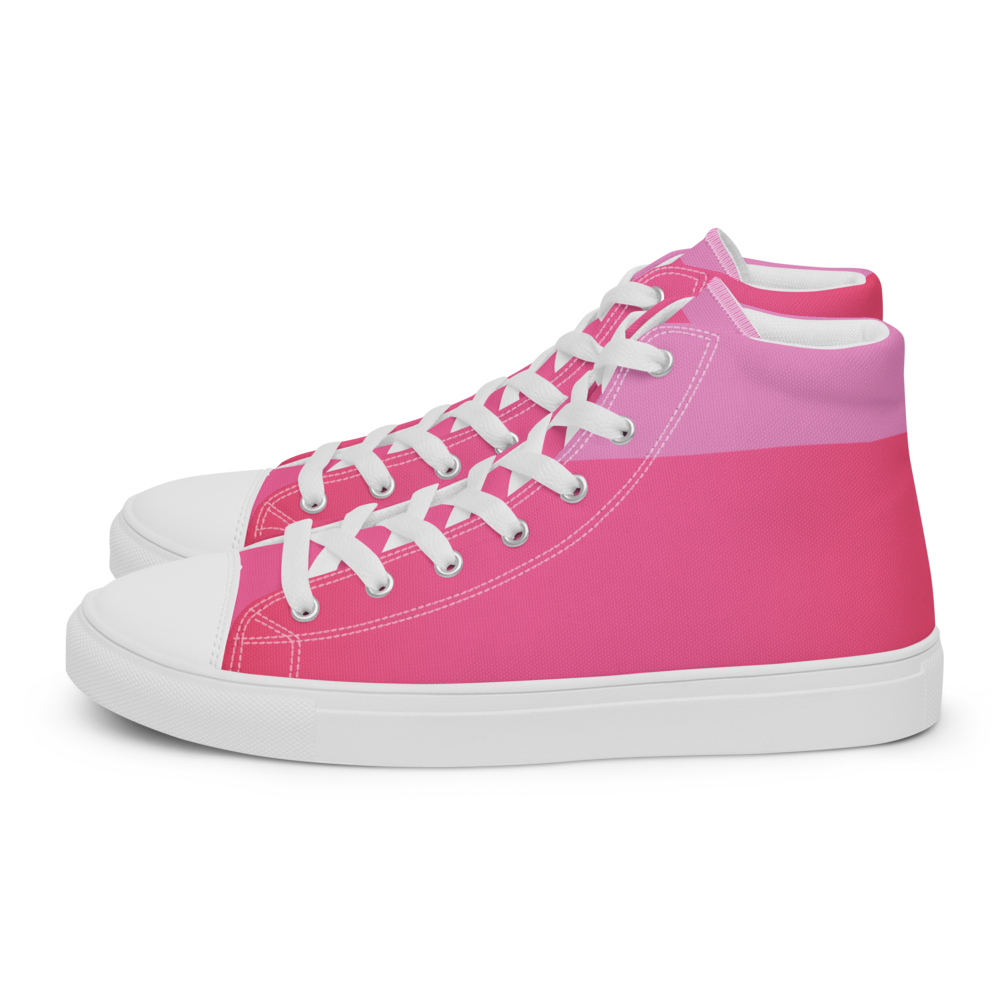 Two-Toned Pink Women's High Top Canvas Shoes
